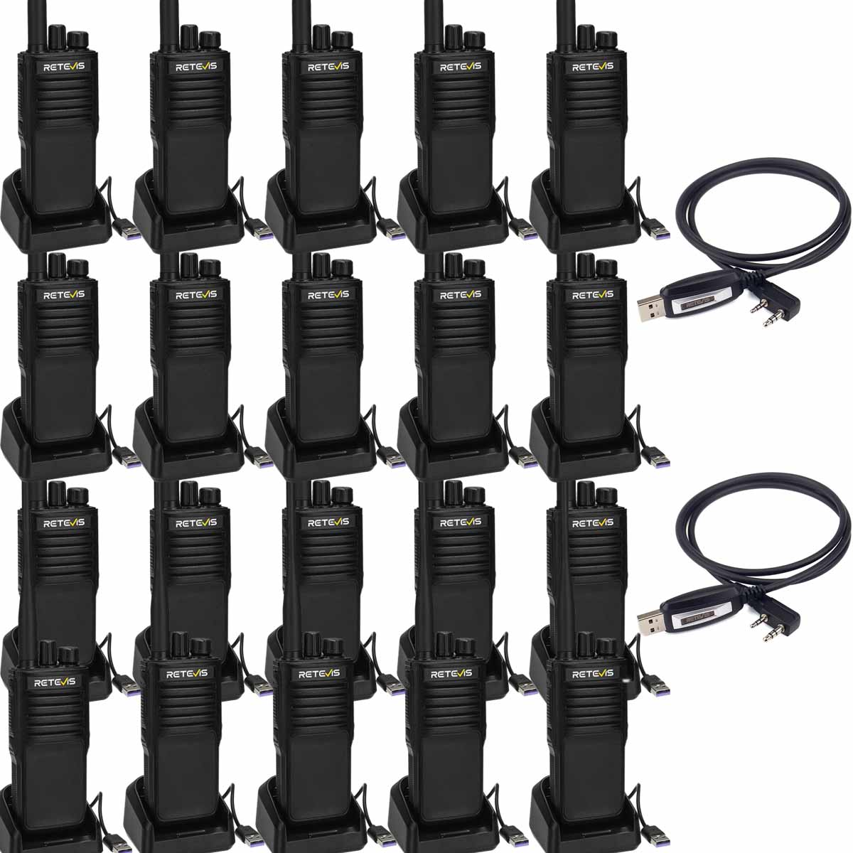 Retevis P2 Waterproof Business Radio with Cable 20Pack