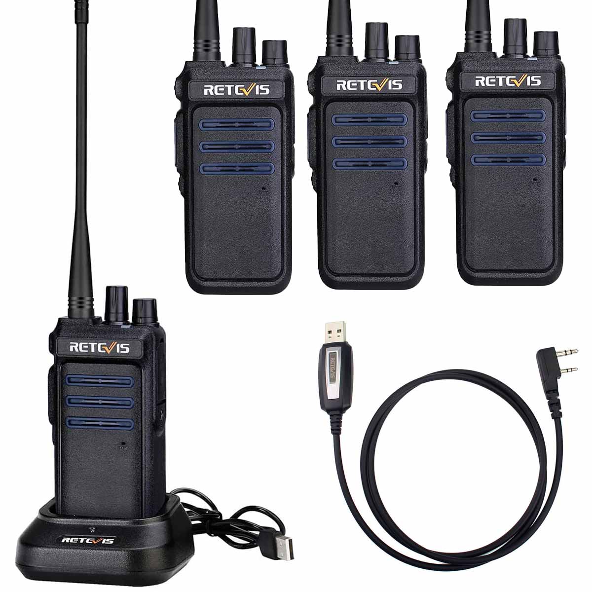 Retevis RT10 Digital Long Range Walkie Talkies for Business 128-Channel 900 MHz 4pack
