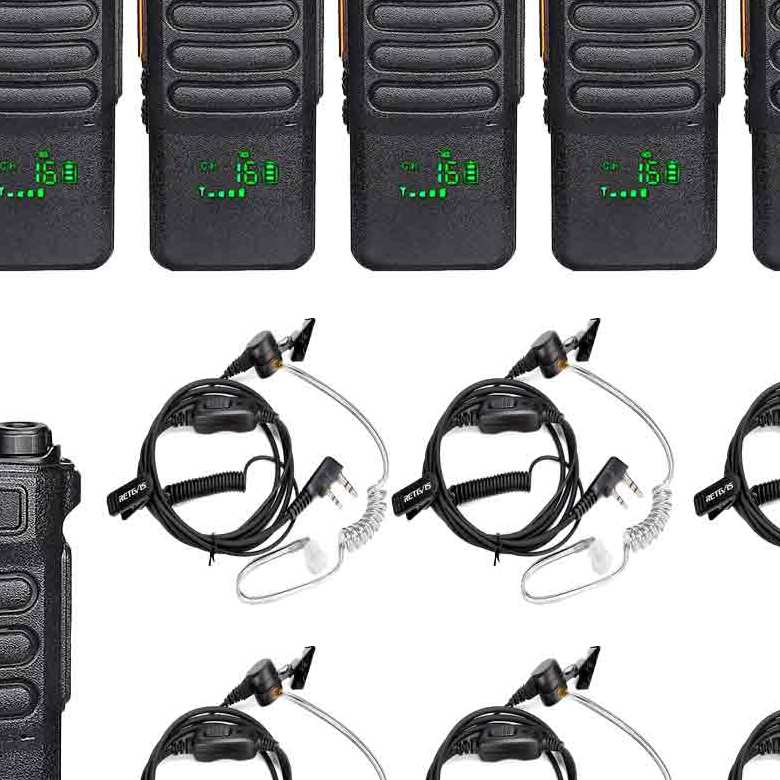 RT86 Commercial Two Way Radio with Covert Acoustic Tube Earpiece