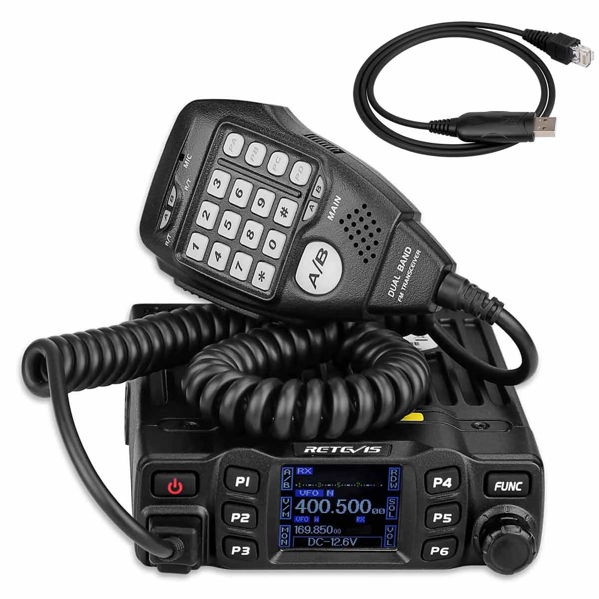 Retevis RT95 25W Dual Band HAM Mobile Radio With Program Cable