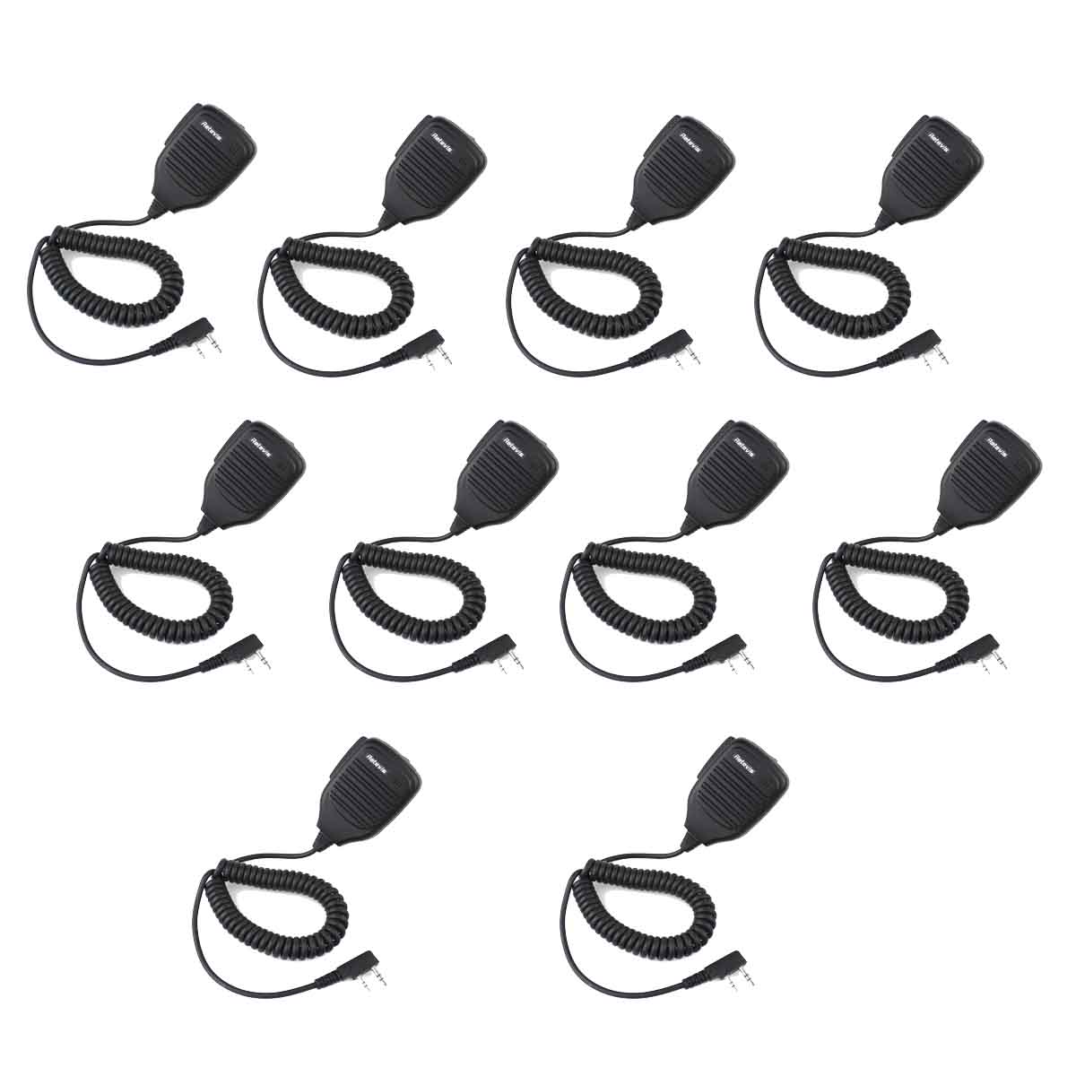 10Pack 2 Pin Shoulder Mic Speaker 2 Way Radio Microphone for Baofeng Retevis Radios