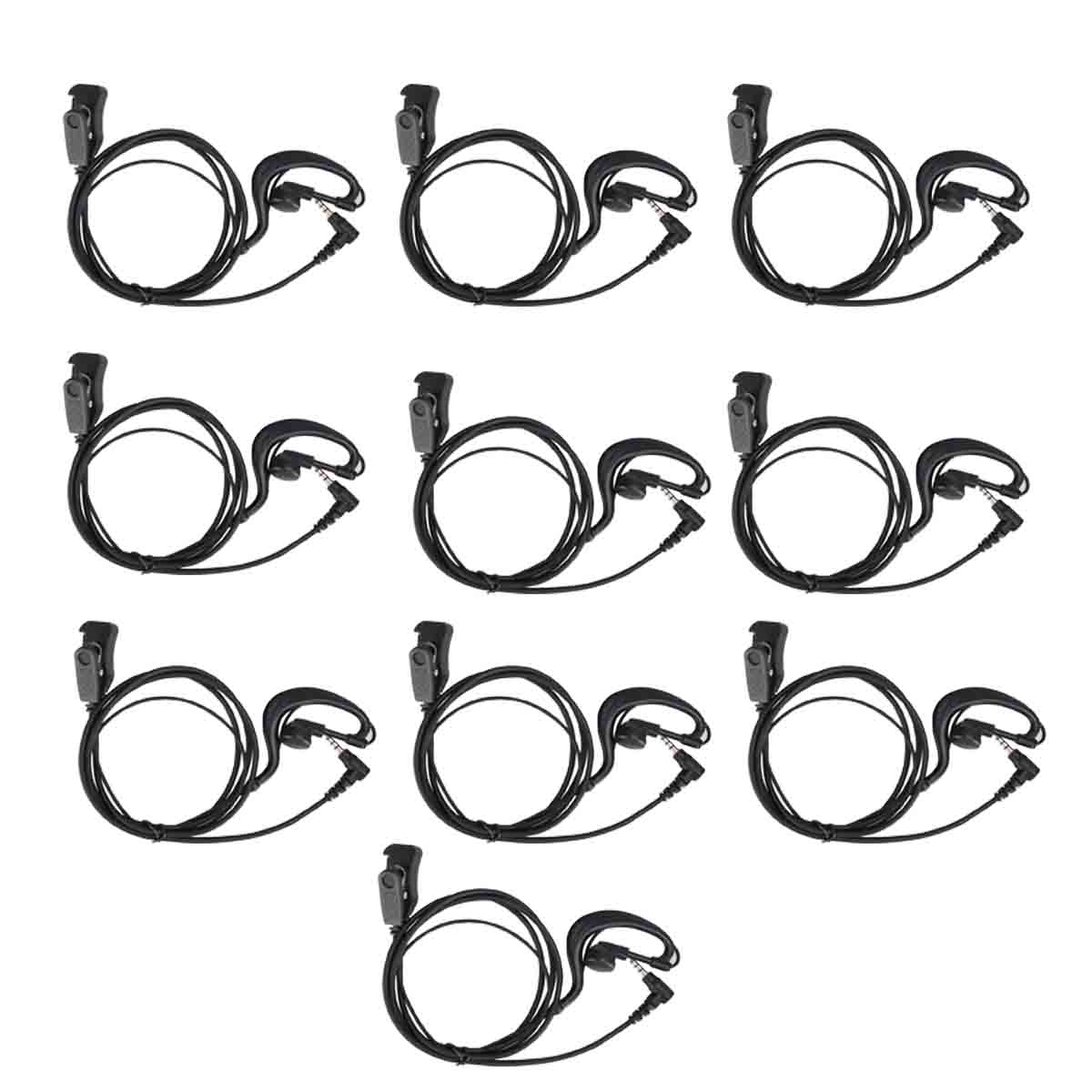 1 Pin 3.5mm Side PTT earhook earpiece for RT22P/RT622P 10Pack
