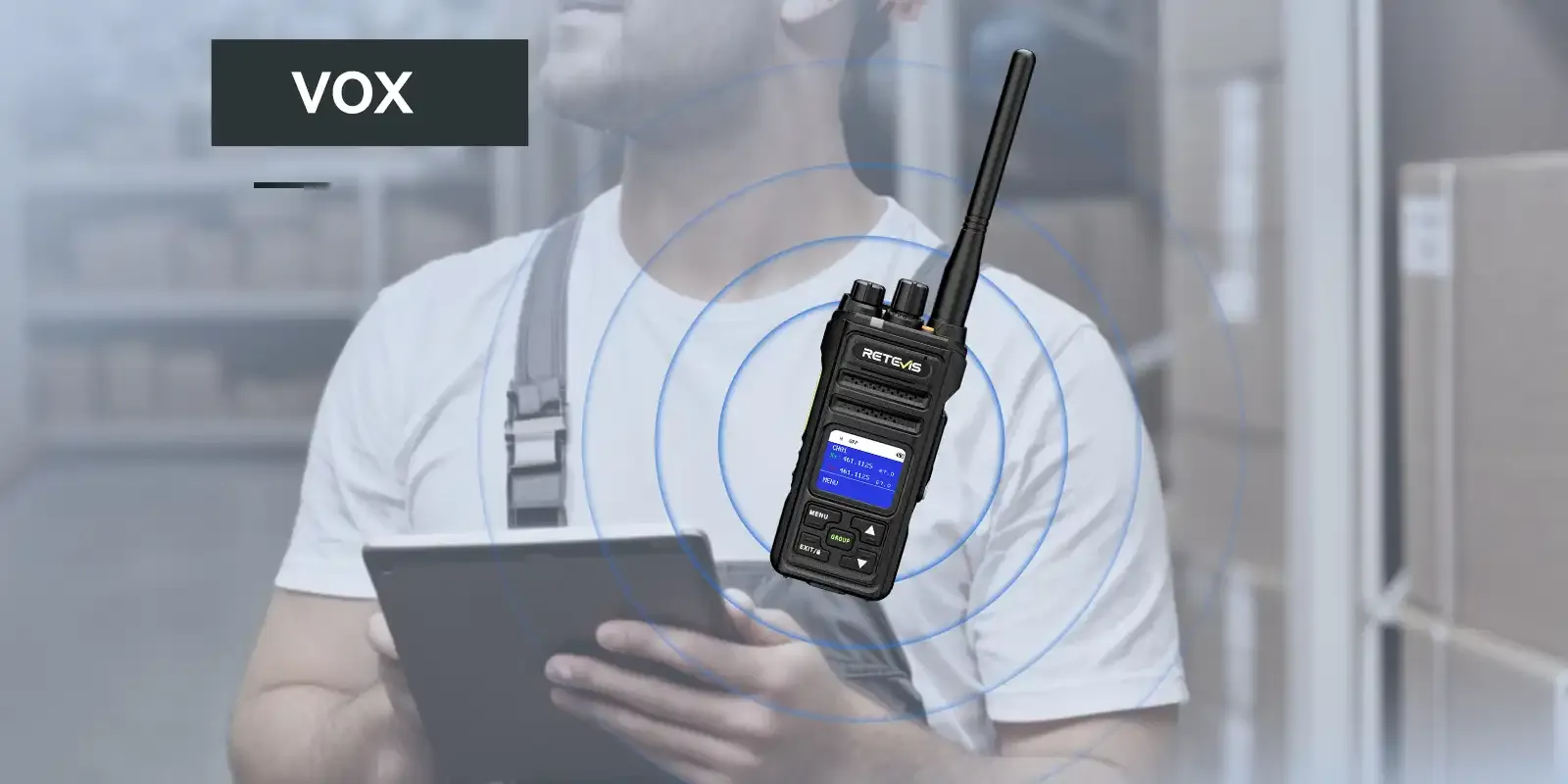Retevis NR30S GMRS walkie talkie with 1-9 level VOX hands-free function