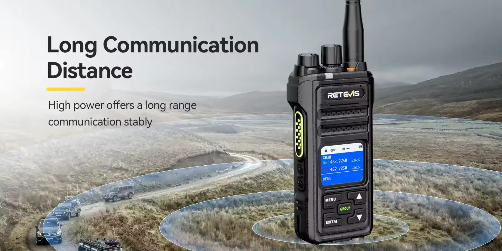 Retevis NR30S long range GMRS two way radio with 3-7km communication