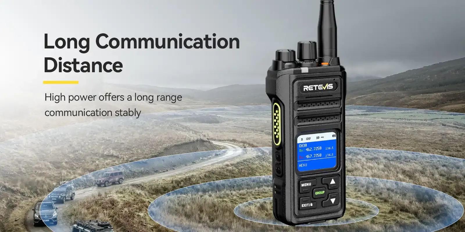 Retevis NR30S long range GMRS two way radio with 3-7km communication