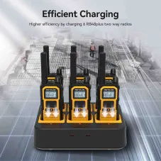 Retevis RB48P IP67 Industrial 2 Way Radios 6 pack with Earpiece plus Gang Charger