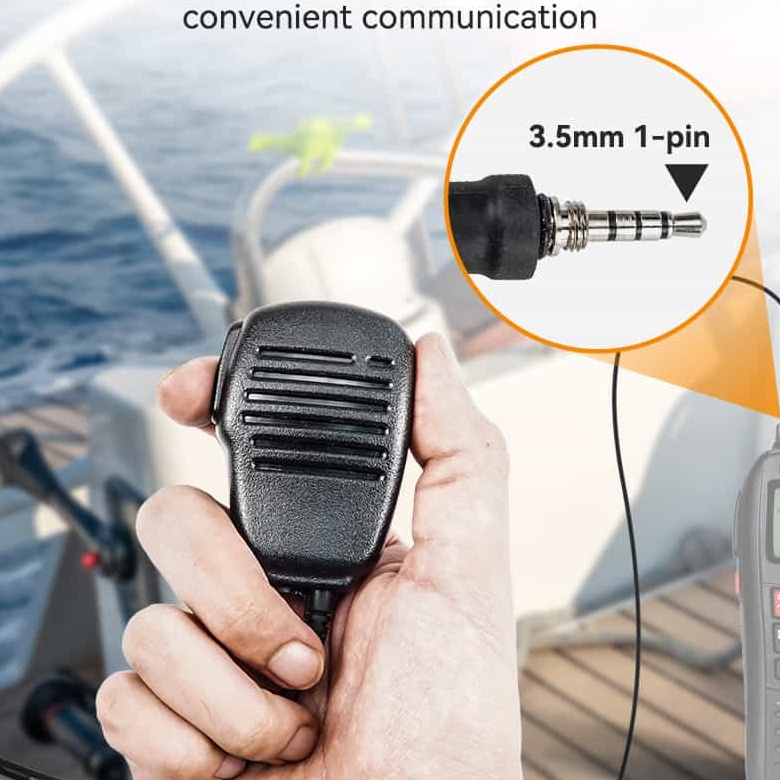 3.5mm Single Pin Shoulder Speaker Microphone for Marine Radio RT55 RA26 RM01 RM15