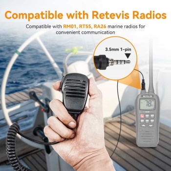 3.5mm Single Pin Shoulder Speaker Microphone for Marine Radio RT55 RA26 RM01 RM15