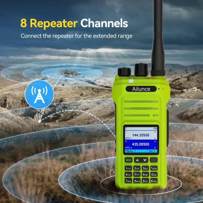 Ailunce HA1G IP67 Rugged GMRS Radio with UHF VHF SMA-M Antenna and Extra Battery
