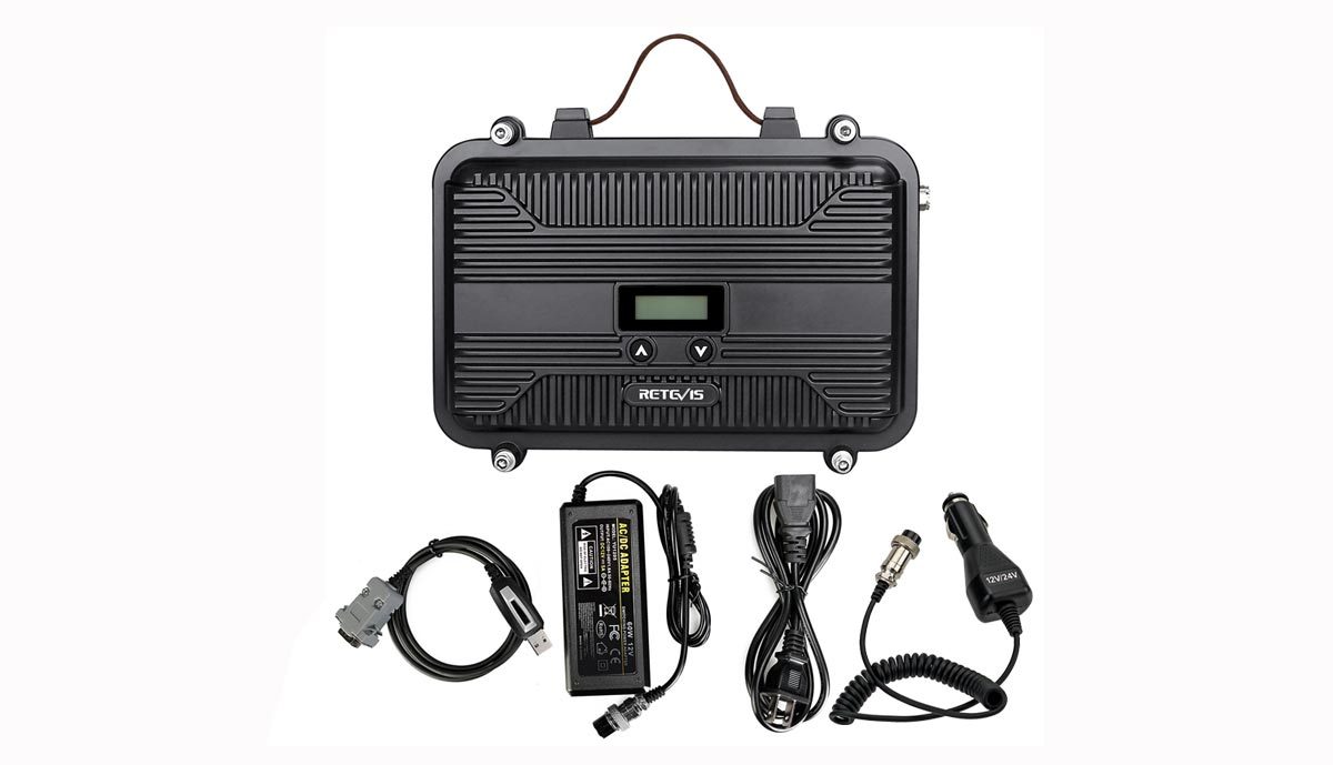 RT97P UHF DMR repeater connected to external antenna and cable