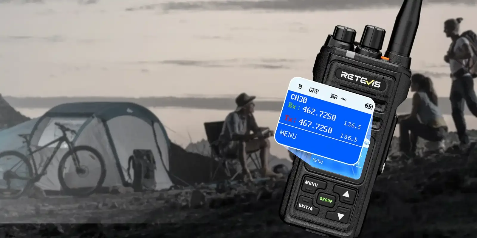 Retevis NR30S GMRS two way radio with LCD display for channel status