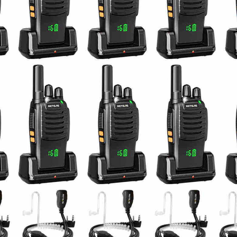 Retevis H777H FRS Radio 10 Packs with Earpieces | License-Free | Hidden Display | USB-C Charging | 1000mAh Battery | VOX