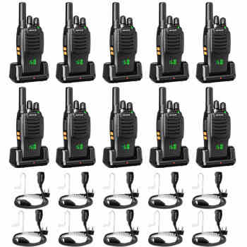 Retevis H777H FRS Radio 10 Packs with Earpieces | License-Free | Hidden Display | USB-C Charging | 1000mAh Battery | VOX