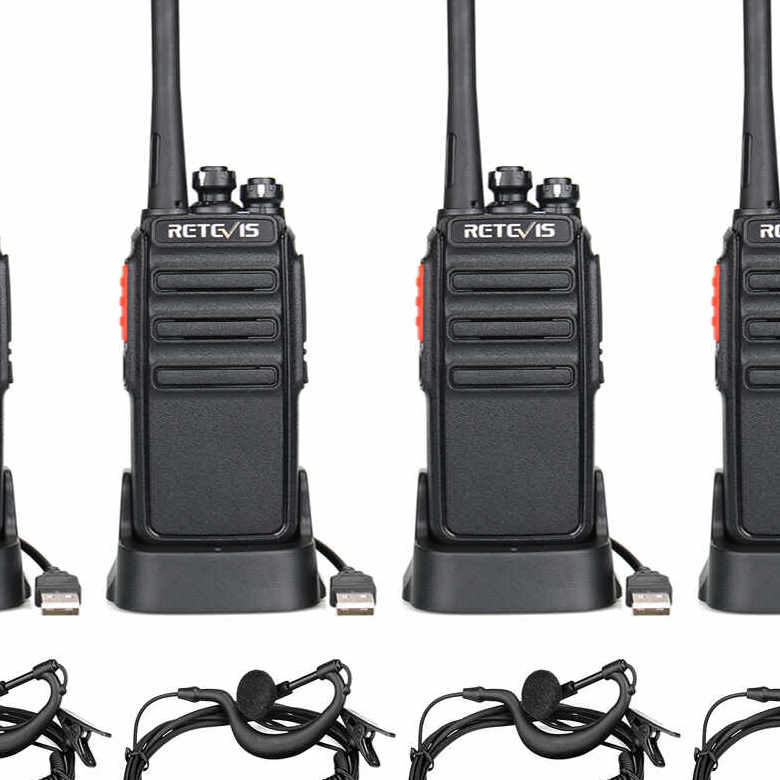 Retevis RT24 PMR446 Radio 4 Packs with Earpieces | License-Free | Long Standby Time | Durable Design | High-Quality Sound