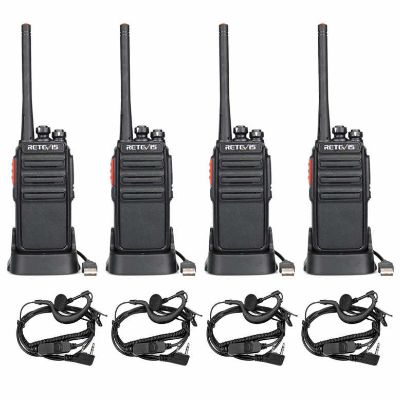 Retevis RT24 PMR446 Radio 4 Packs with Earpieces | License-Free | Long Standby Time | Durable Design | High-Quality Sound