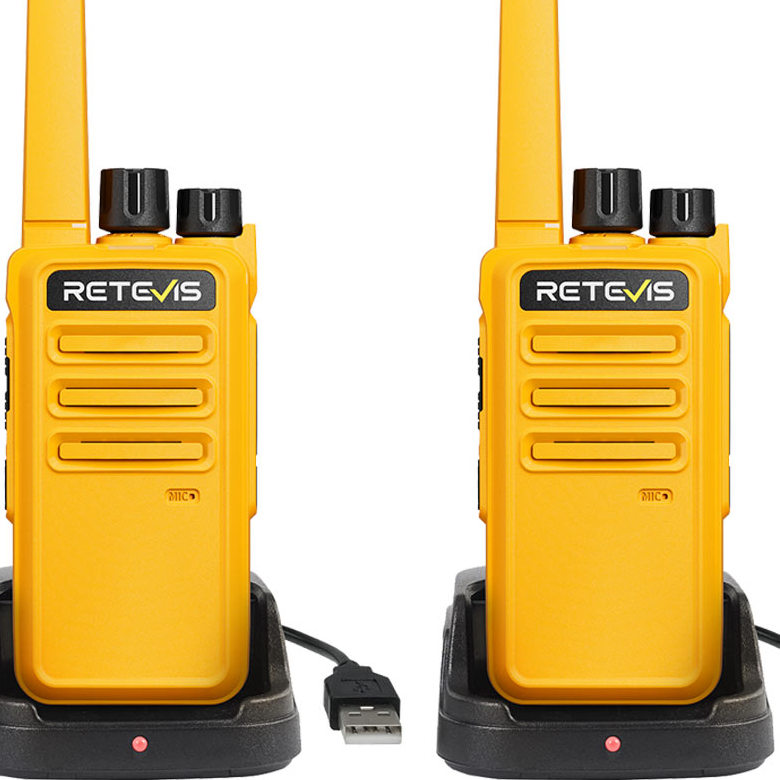 Retevis RT68 FRS Radio | License-Free | Orange | USB Charging | 1200mAh Battery | Rugged Construction