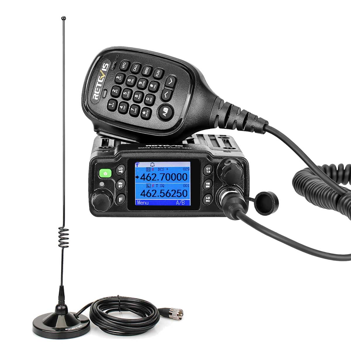 RB86 GMRS Mobile Radio With Magnet Mount Antenna Bundle For Farm Tractor 