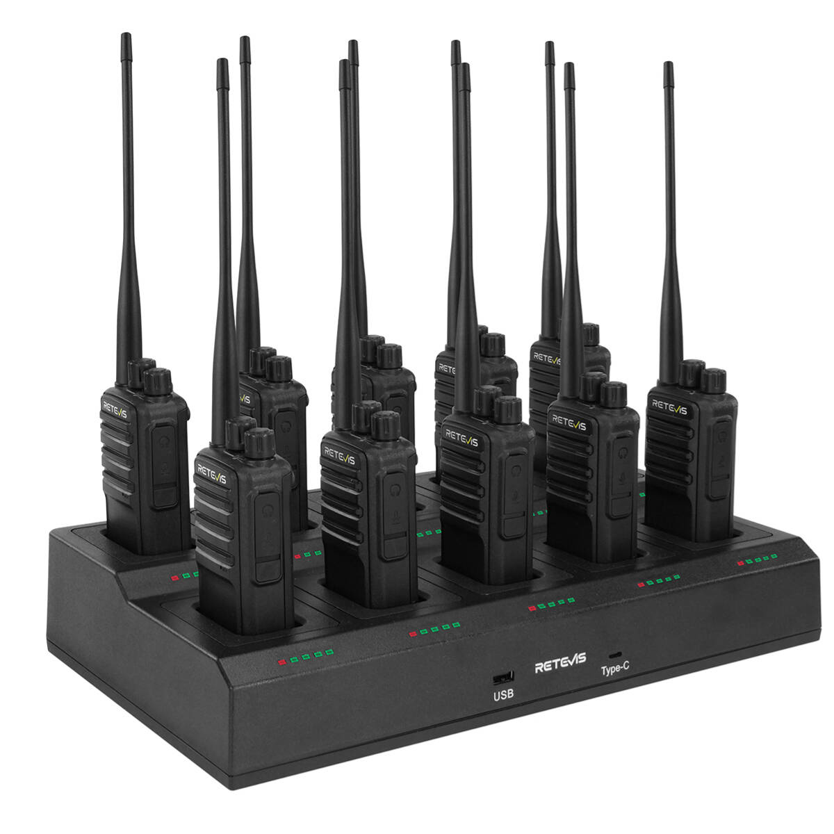 Retevis RB669 License Free Dual-Band Two Way Radio (10PCS) with 10-Way Charger