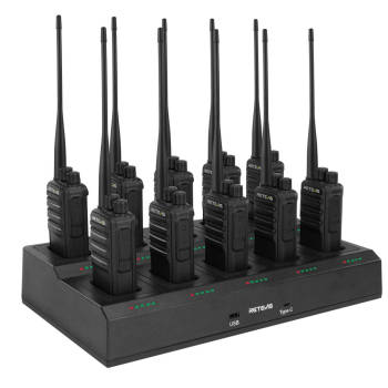 Retevis RB669 Germany PMR446/Freenet Radio 10 Packs with 10-Way Charger | License-Free | Dual Band | German Broadcast | 1200mAh Battery