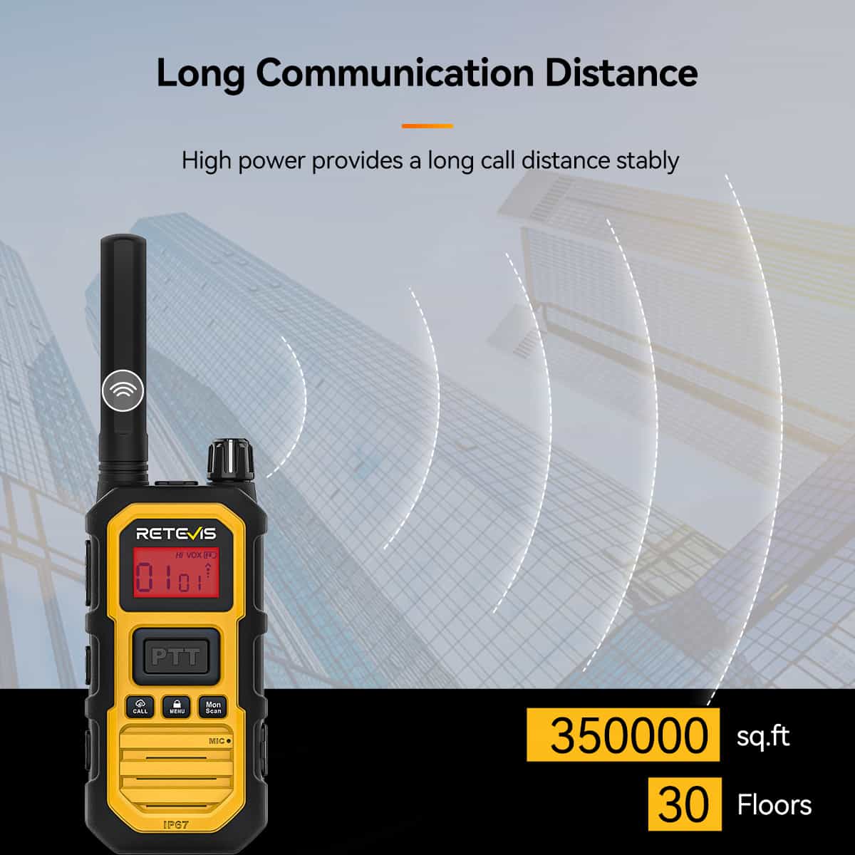 Retevis RB48P Advanced Triple Proof Rugged Walkie Talkies with IP55 Speaker Mic 50pack
