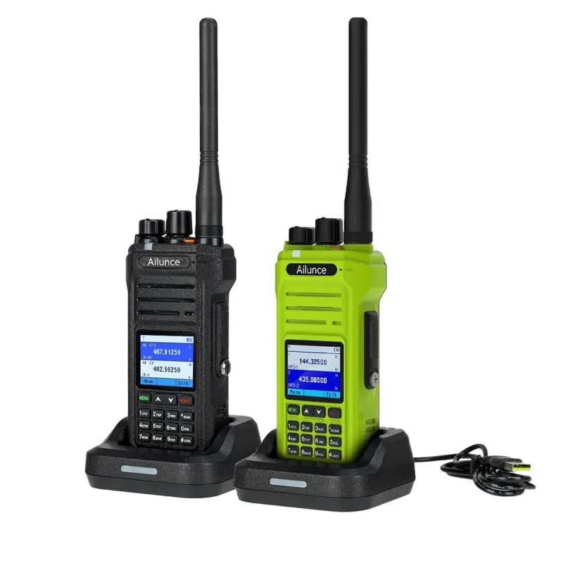 Ailunce HA1G IP67 Rugged GMRS Radio Black and Green 2-Pack