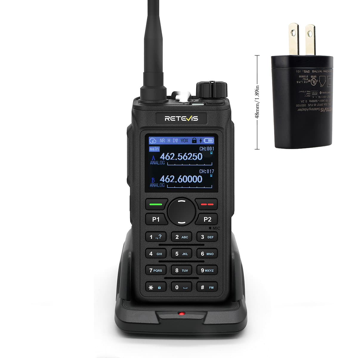 Retevis  C2 GMRS 5W AI Noise Reduction NOAA with Dual Watch Durable Business Radio