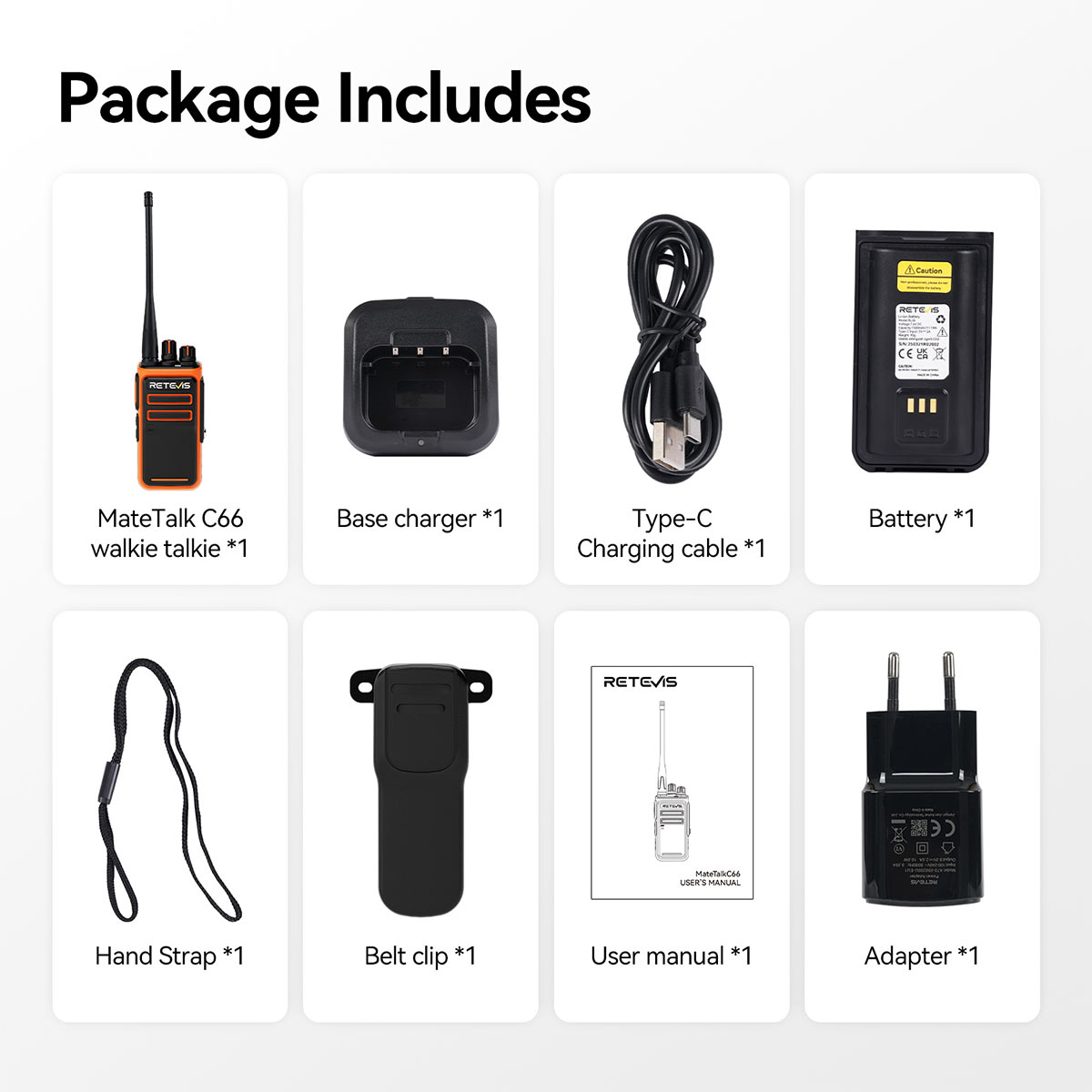Retevis C66 UHF High Power Handheld Walkie Talkie