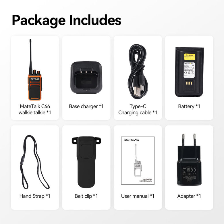 Retevis C66 UHF High Power Handheld Walkie Talkie