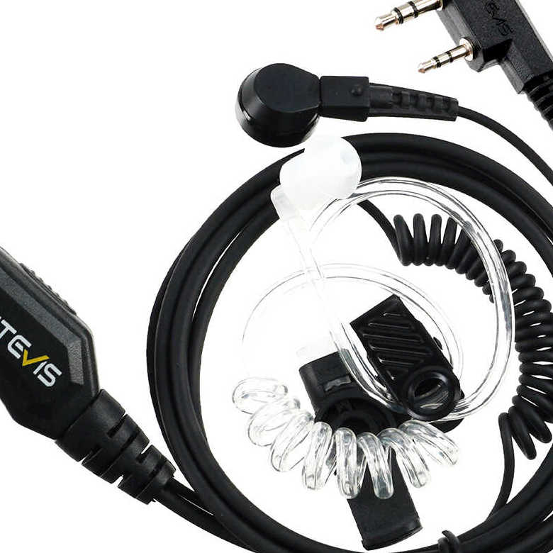 EAK007 2 Pin PTT Mic Quick-Disconnect Covert Acoustic Tube Earpiece