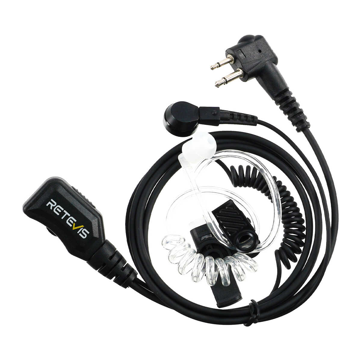 EAM005 2 Pin 1-Wire Surveillance Kit Acoustic Tube Earpiece with PTT