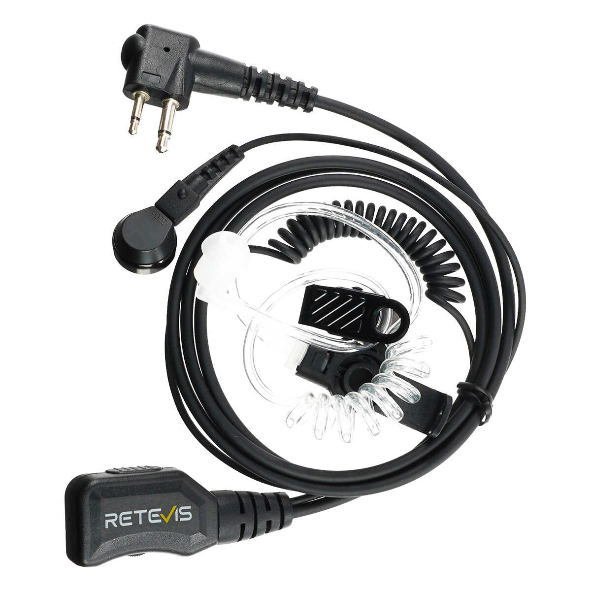EAM005 2 Pin 1-Wire Surveillance Kit Acoustic Tube Earpiece with PTT