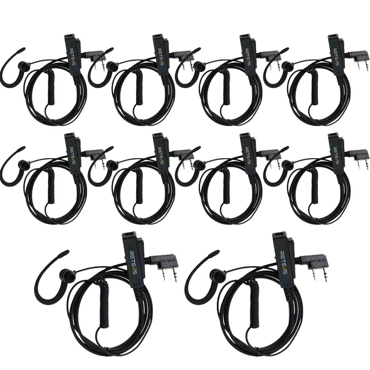 EEK023 1 Wire G Shape In-Ear Earbud Earpiece with PTT Mic