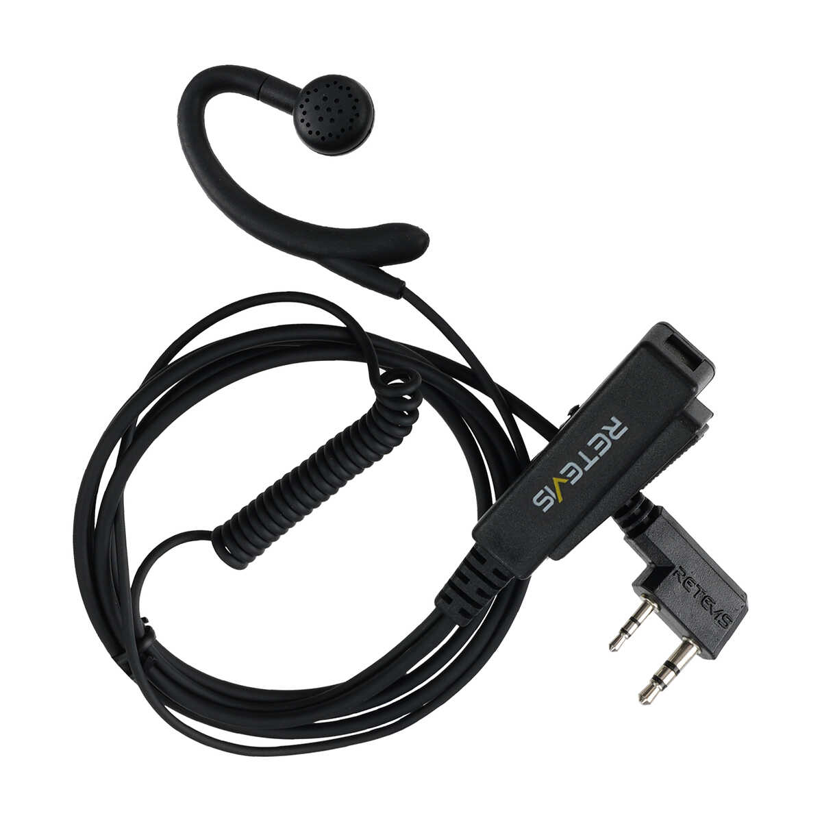 EEK024 2 Pin PTT Mic Coiled G-Hang Ear Hook Earpiece 