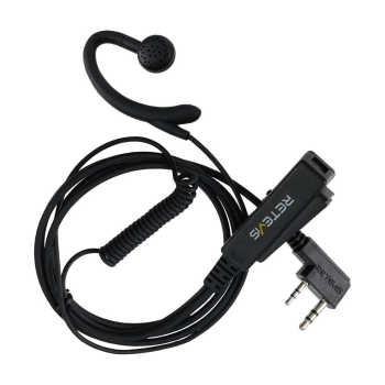 EEK024 2 Pin PTT Mic Coiled G-Hang Ear Hook Earpiece 