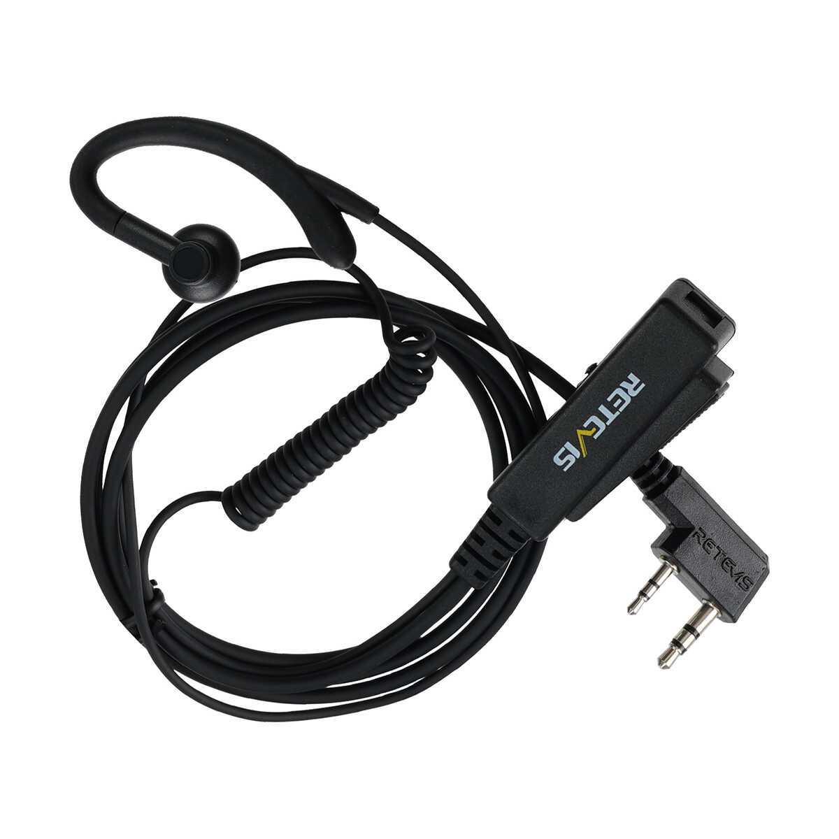 EEK024 2 Pin PTT Mic Coiled G-Hang Ear Hook Earpiece 