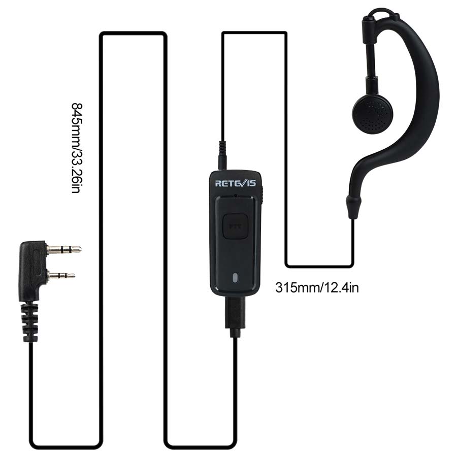 EEK019 Active Noise-canceling G-shape Earpiece 2Pin