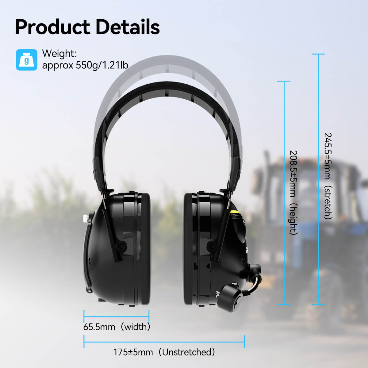 Retevis EHK015/016 ANC Overhead Walkie Talkie Headset