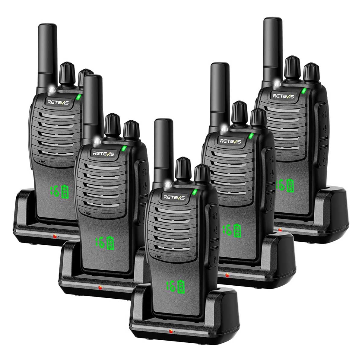 Retevis H777H Long Range Shatterproof Display Walkie Talkies 5 Pack