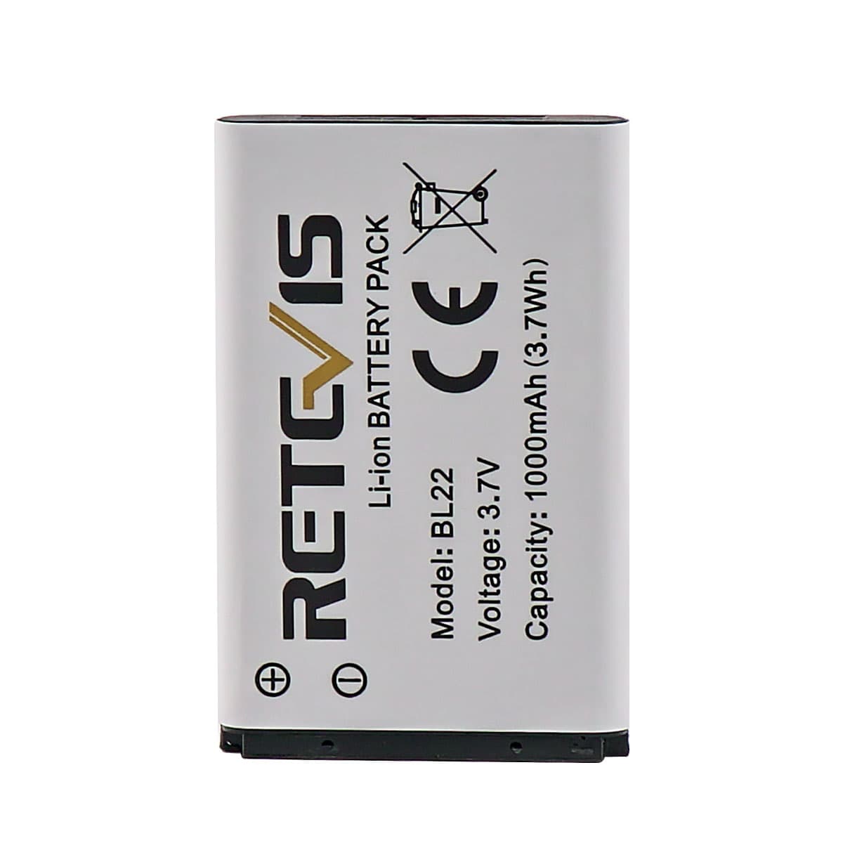 1000mAh 3.7V Rechargeable Li-ion Battery for RT22
