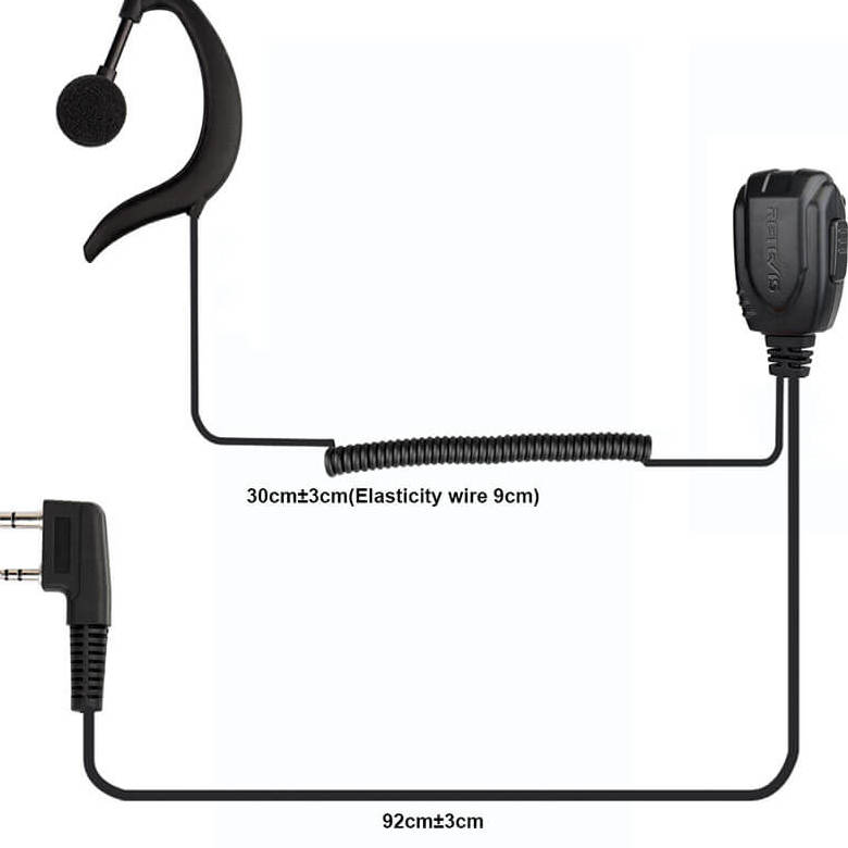 C earhook earpiece for Retevis RT23 Amateur Radio