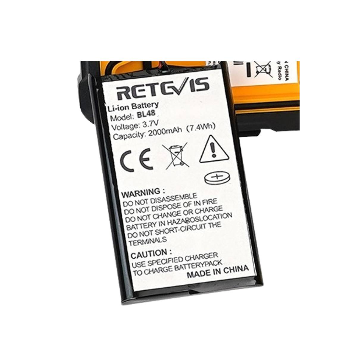 BL48 2000mAh 3.7V Original Li-Ion Battery for Retevis RB48