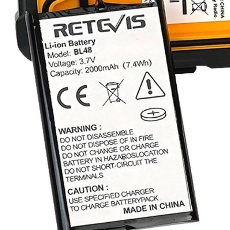 BL48 2000mAh 3.7V Original Li-Ion Battery for Retevis RB48