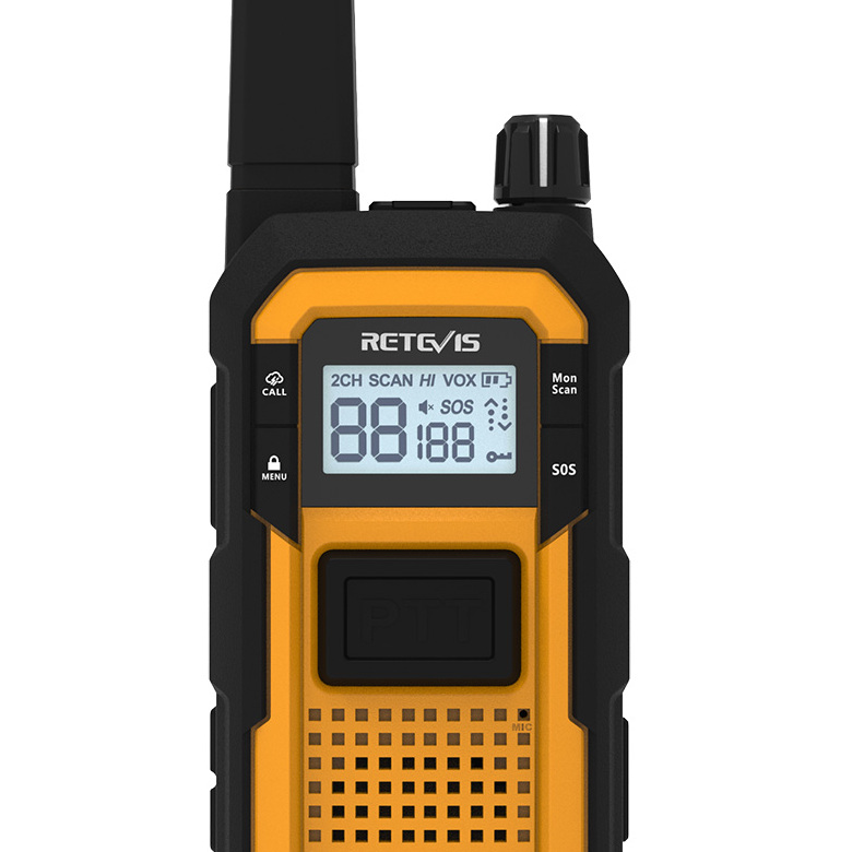 Retevis RB48 Radio with Speaker Mic | License-Free | IP67 Waterproof | USB-C Charging | 2000mAh Battery | Built for Construction Sites