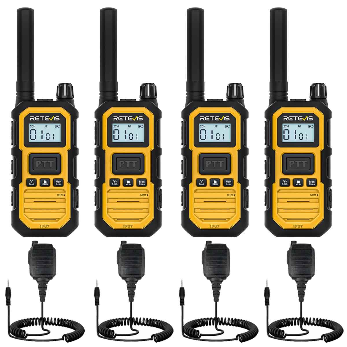Retevis RB48P GMRS Long Distance Jobsite Radio with Speaker Mic 4pack