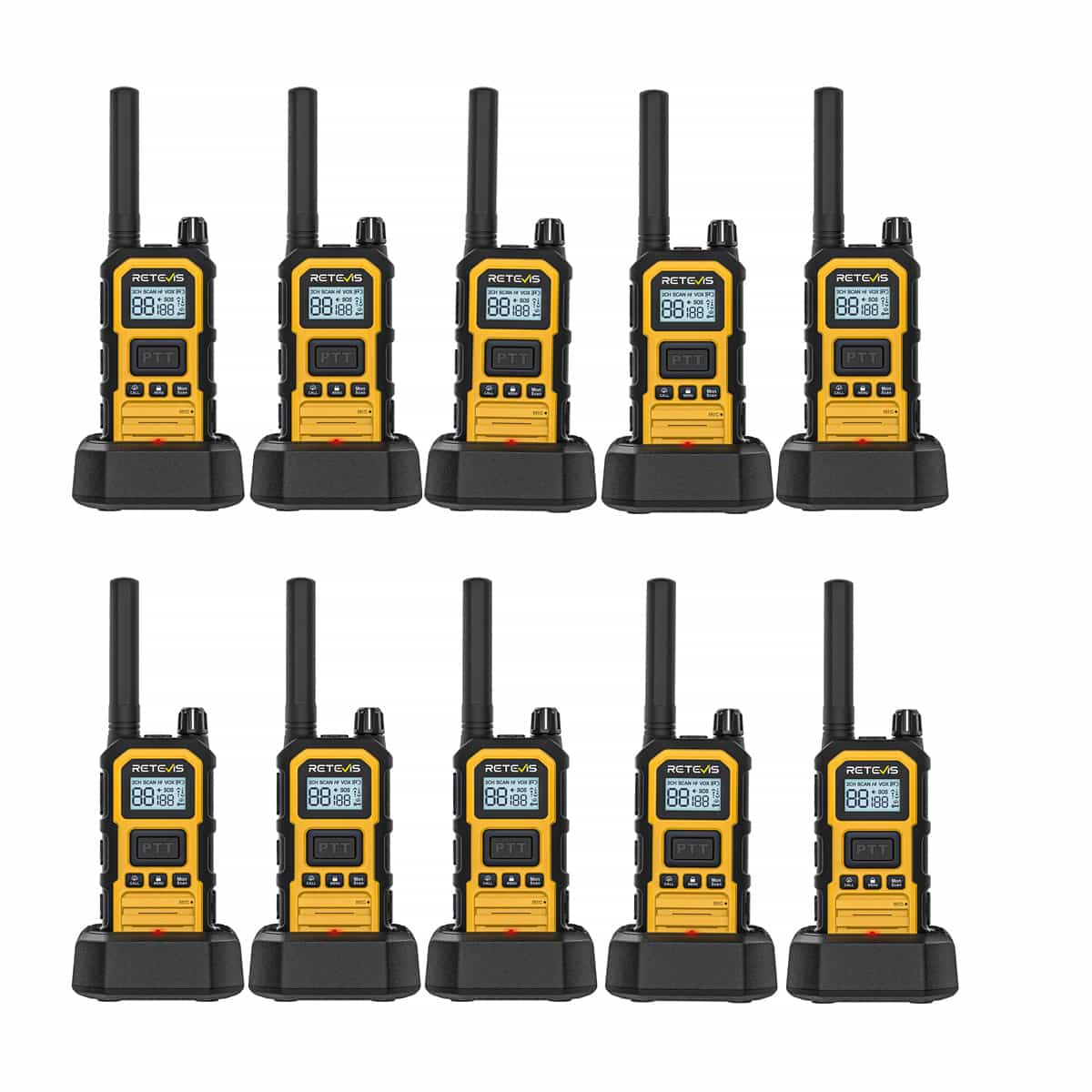 Retevis RB48P GMRS IP67 Waterproof Construction Walkie Talkie with NOAA Functon 10 Pack