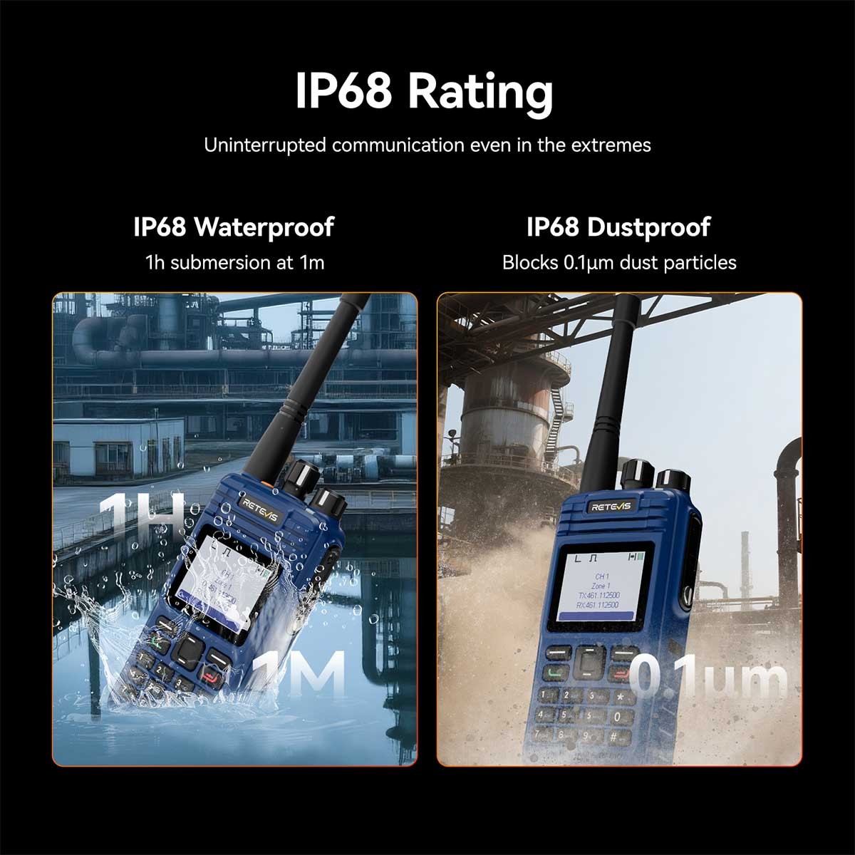 Waterproof and dustproof IP68 rating E2 Dmr radio
