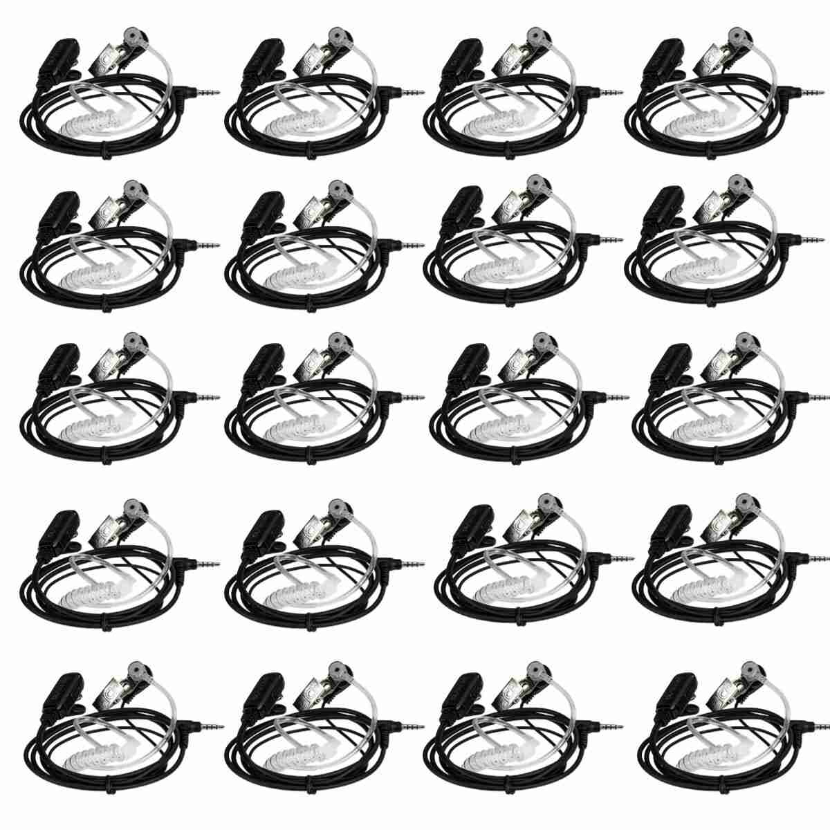  EAY001 3.5mm Acoustic Tube Earpiece for Walkie Talkie RT622P (20 Pack)
