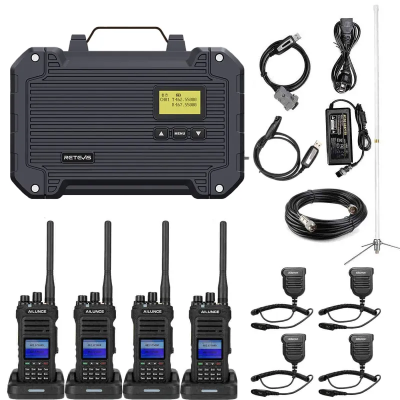 Retevis RT97L Portable Repeater and 4PCS Ailunce HA1G GMRS Radio Bundle