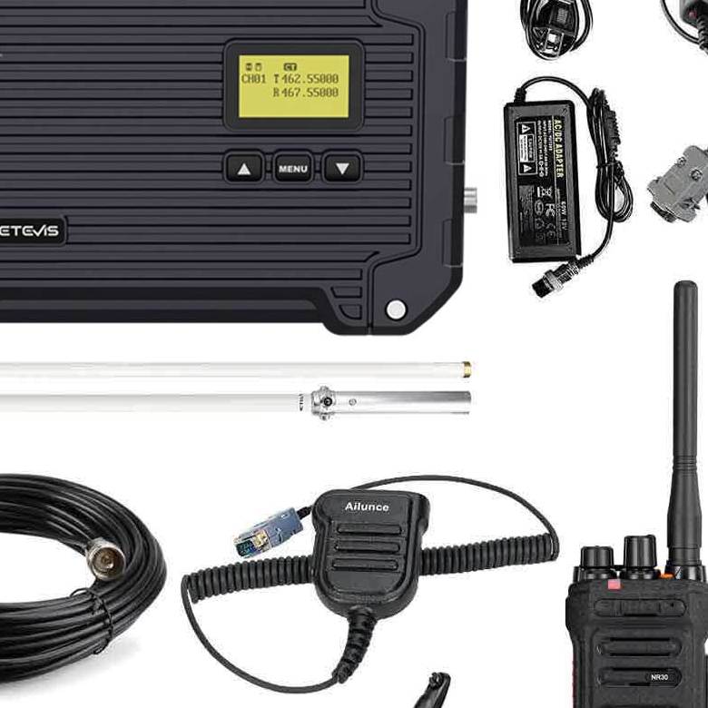 Retevis RT97L GMRS Repeater with 2 Pack NR30 Long Range GMRS Radio Bundle