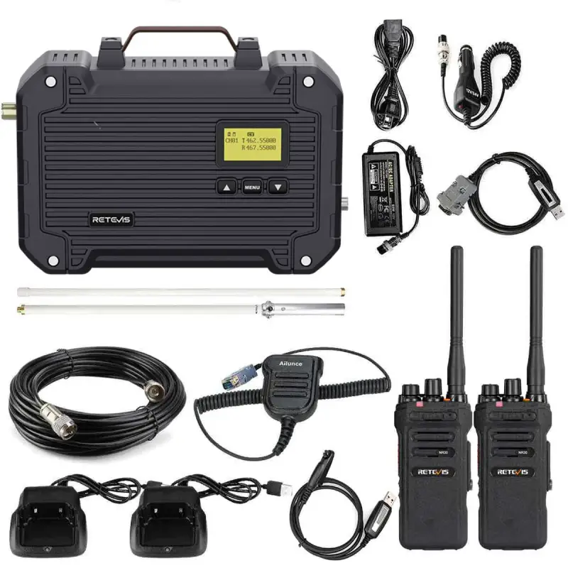 Retevis RT97L GMRS Repeater with 2 Pack NR30 Long Range GMRS Radio Bundle